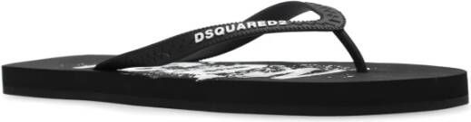 Dsquared2 Flip-flops met logo Black Heren