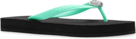 Dsquared2 Flip-flops met logo Green Dames