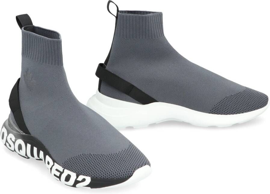 Dsquared2 Gebreide sok-stijl sneakers Gray Heren