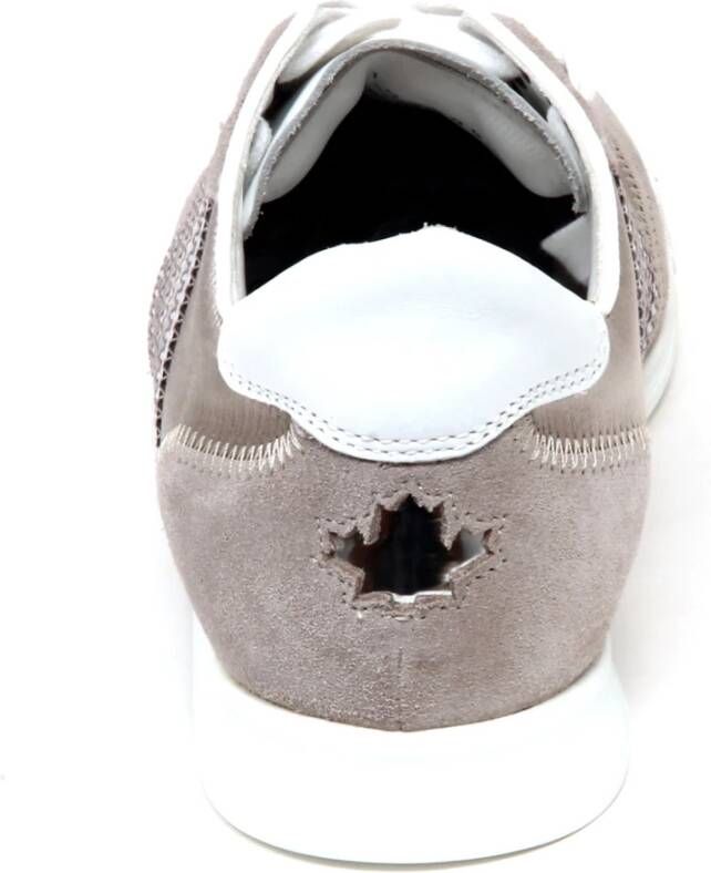 Dsquared2 Grijs Zilver Suède Satijn Runner Schoen