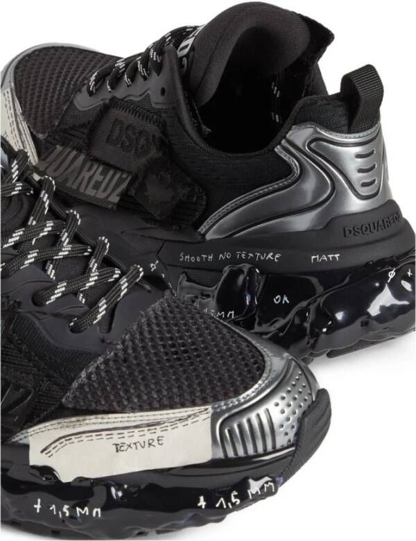 Dsquared2 Grijze en Zwarte Sneakers voor Mannen