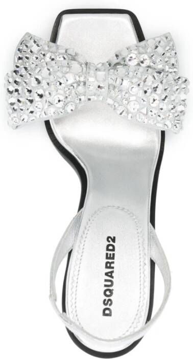 Dsquared2 Zilveren Sandalen met Strass Hoge Hakken Grijs Dames