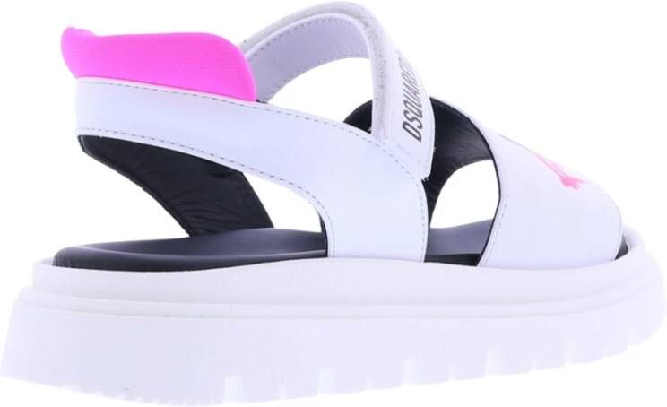 Dsquared2 Icon Leren Sandalen Forever Ic White Dames