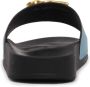 Dsquared2 Italiaanse leren slippers zwart blauw goud - Thumbnail 2