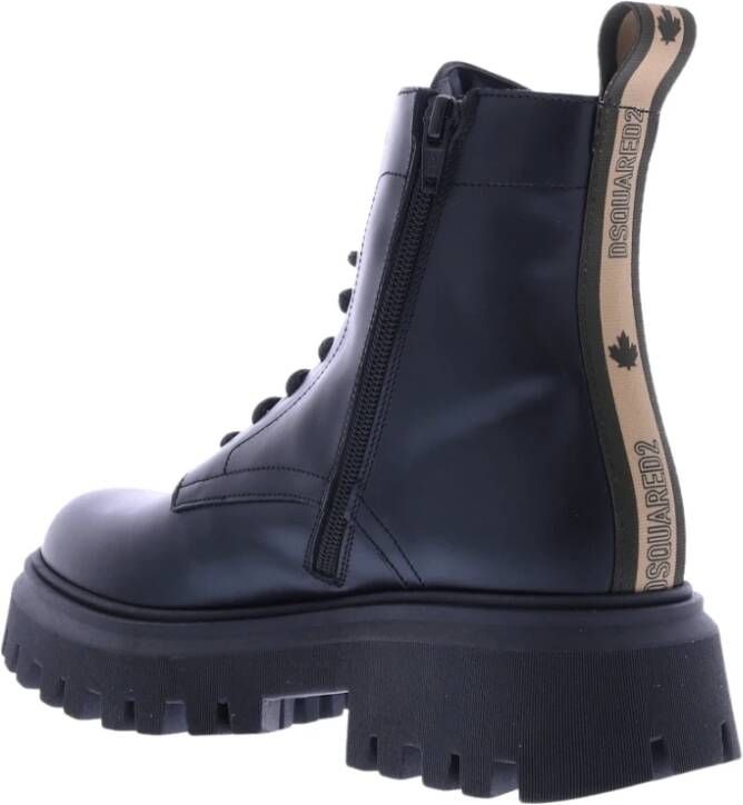 Dsquared2 Kids Combat Ankle Boots Black Dames