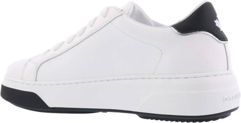 Dsquared2 Leren Lace-Up Low Top Sneakers Wit Dames