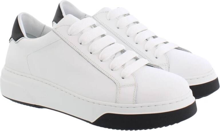 Dsquared2 Leren Lace-Up Low Top Sneakers Wit Dames