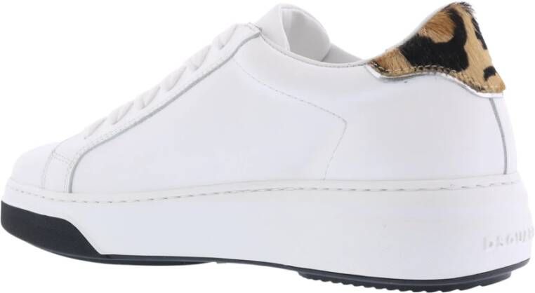 Dsquared2 Leren Lace-Up Low Top Sneakers Wit Dames