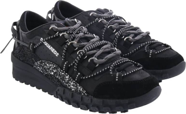Dsquared2 Trendy Lace-Up Low Top Sneakers Zwart Dames