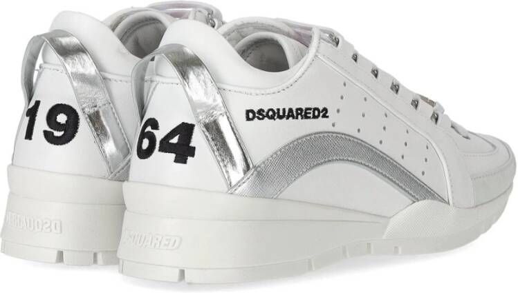 Dsquared2 Legendarische Wit Zilver Geperforeerde Sneaker White Dames