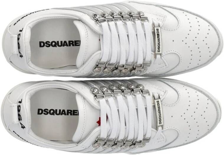 Dsquared2 Legendarische Witte Leren Sneaker White Dames