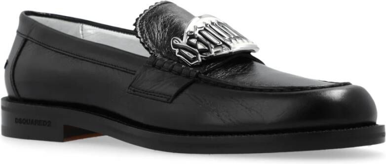 Dsquared2 Leren loafers Black Dames