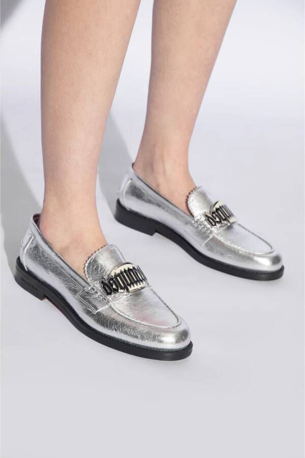 Dsquared2 Leren loafers Gray Dames