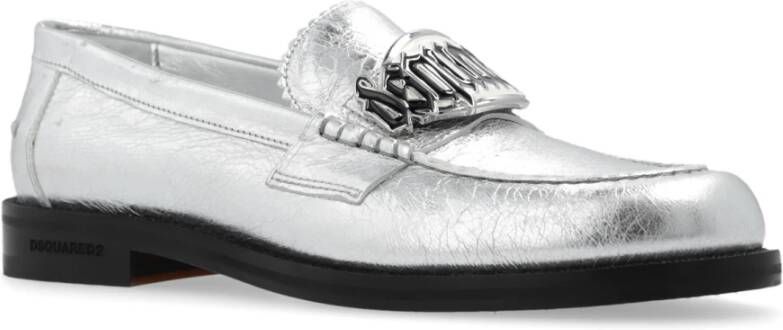 Dsquared2 Leren loafers Gray Dames