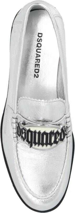 Dsquared2 Leren loafers Gray Dames