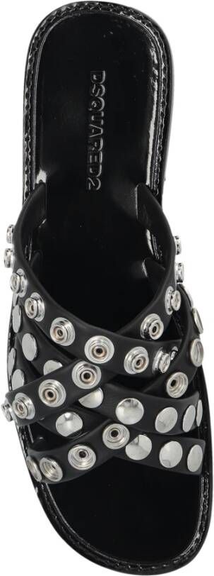 Dsquared2 Leren slippers met studs