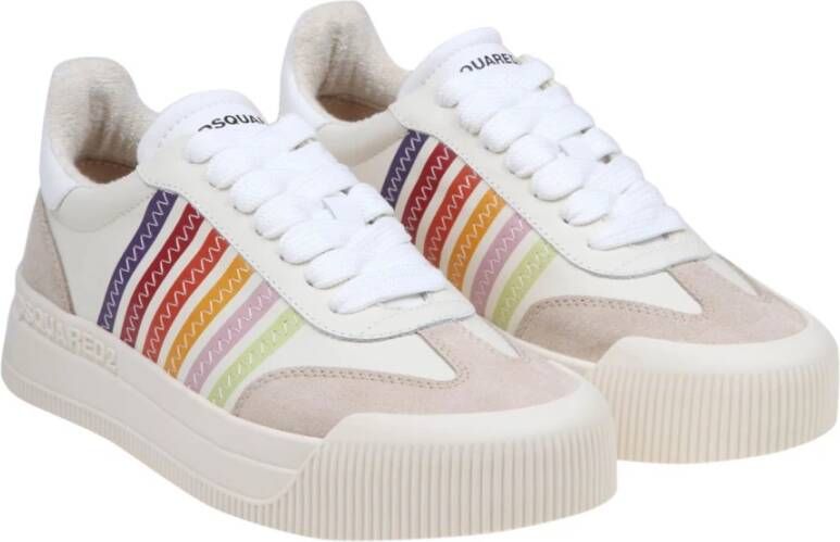 Dsquared2 Leren Sneakers Wit Multicolor Dames