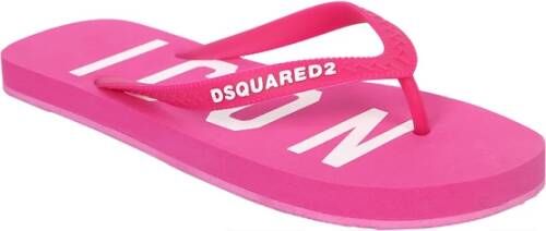 Dsquared2 Logo-print flip-flops Roze Dames