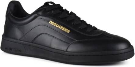 Dsquared2 Luxe Zwarte Sneakers met Gouden Logo Zwart Heren
