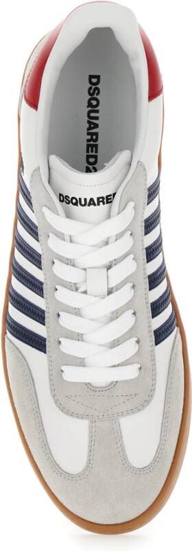 Dsquared2 Multikleur Sneakers Vitello+Crosta Wit+Blauw+Rood Multicolor Heren
