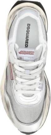 Dsquared2 Retro Vintage Panel Sneakers met Gestructureerde Zool White Heren