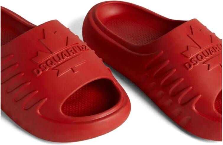 Dsquared2 Rode Platte Slides & Teenslippers Red Heren