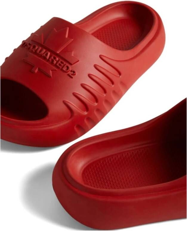 Dsquared2 Rode Platte Slides & Teenslippers Red Heren