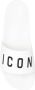 Dsquared2 Logo Print Open Teen Platte Rubberen Slides White - Thumbnail 12