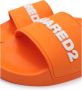 Dsquared2 Sliders Zomerse Stijl Upgrade met Rubberen Logo Slippers voor Heren Oranje Heren - Thumbnail 9