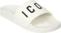 Dsquared2 Logo Print Open Teen Platte Rubberen Slides White - Thumbnail 8
