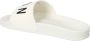 Dsquared2 Logo Print Open Teen Platte Rubberen Slides White - Thumbnail 9