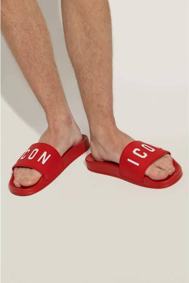 Dsquared2 Slippers met logo Rood Heren