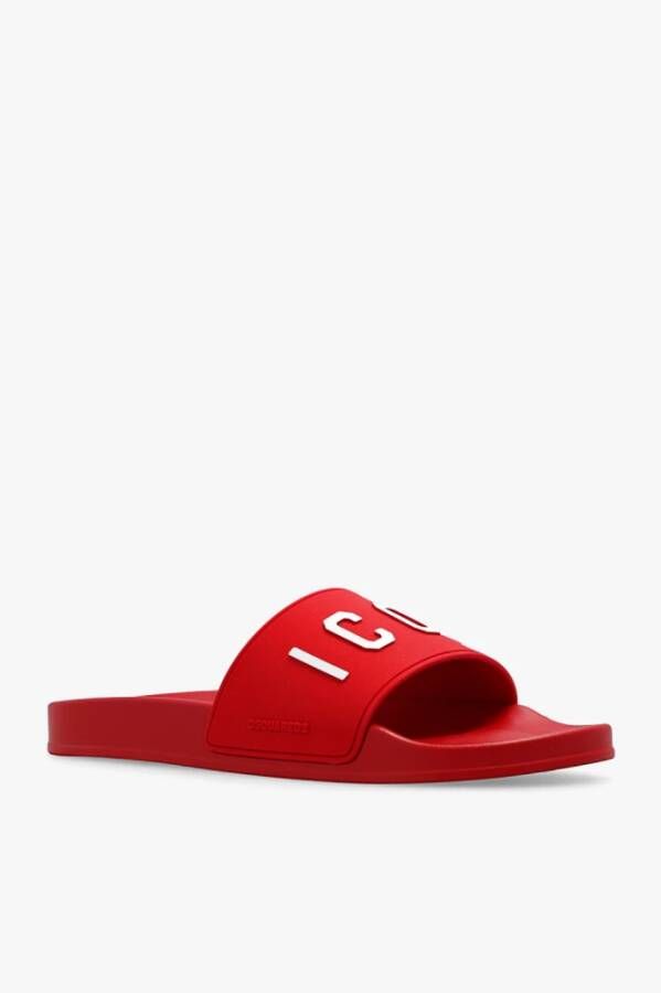 Dsquared2 Slippers met logo Rood Heren