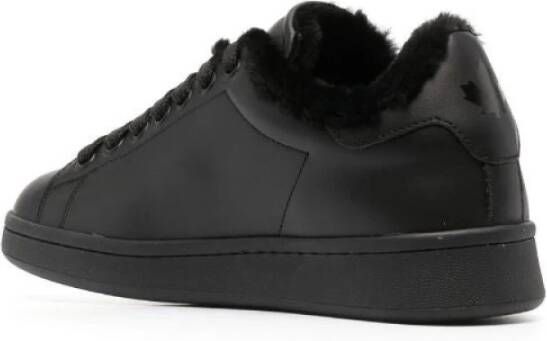 Dsquared2 Zwarte Gesloten Platte Sneakers Black Dames