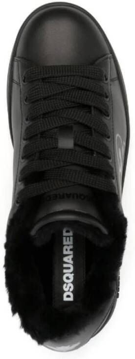 Dsquared2 Zwarte Gesloten Platte Sneakers Black Dames