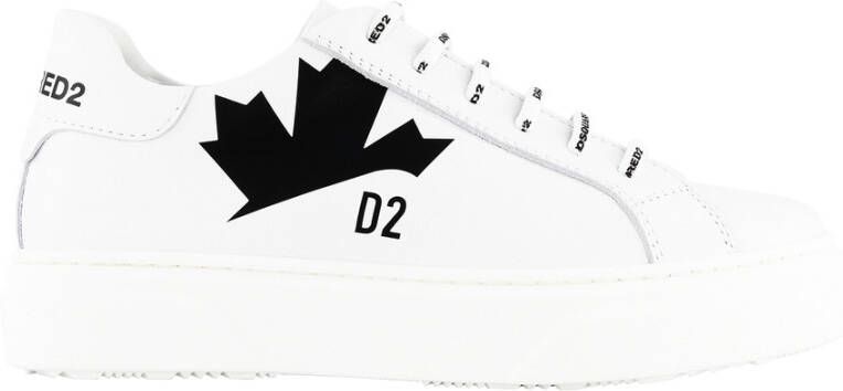 Dsquared2 Sneakers BOX Sole Lace Maple Print Wit Heren