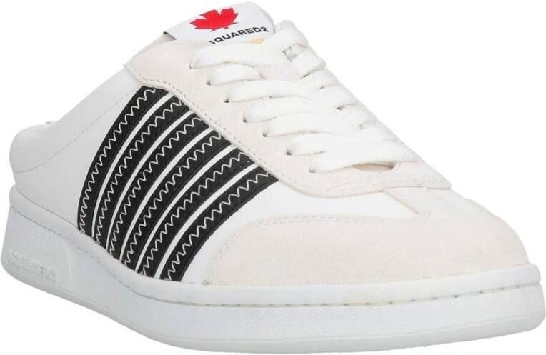 Dsquared2 Sneakers met open achterkant en suède detail White Dames