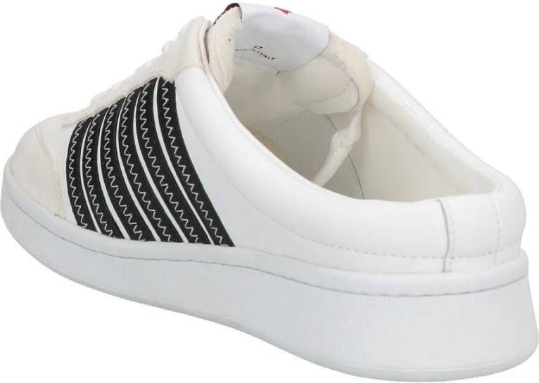 Dsquared2 Sneakers met open achterkant en suède detail White Dames