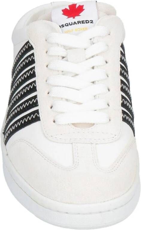 Dsquared2 Sneakers met open achterkant en suède detail White Dames