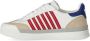 Dsquared2 New Jersey Sneakers Wit Rood Blauw Multicolor Heren - Thumbnail 4