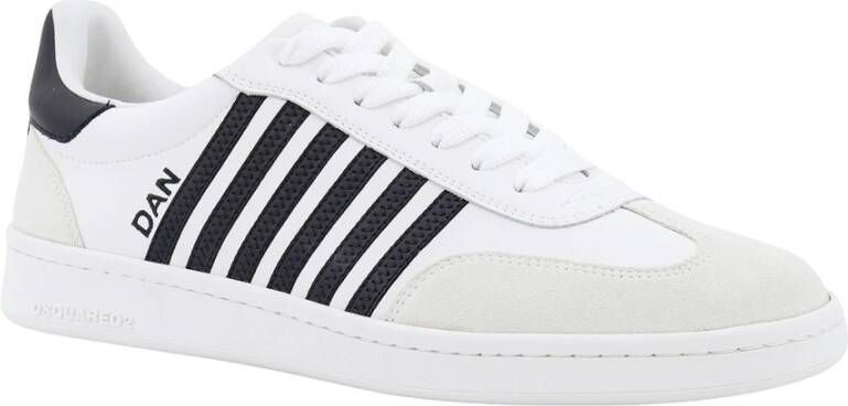 Dsquared2 Witte Sneakers Vitello+Crosta Bianco+Nero Multicolor Heren