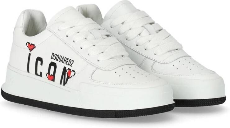 Dsquared2 Pixel Heart Witte Sneaker Wit Dames