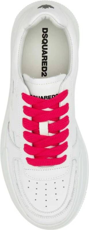 Dsquared2 Witte leren Canadese sneakers Trendy model Wit Dames