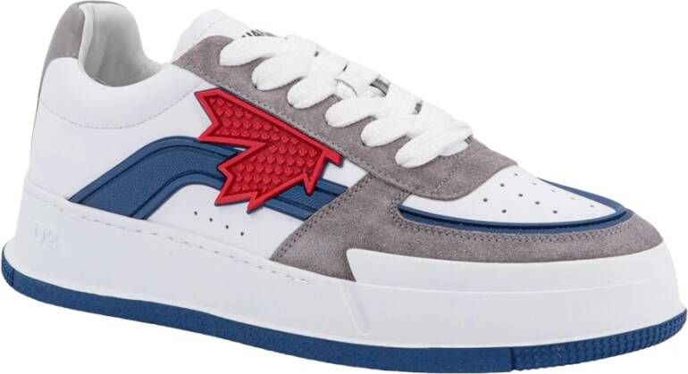 Dsquared2 Canadese Leren en Suède Sneakers Wit Heren