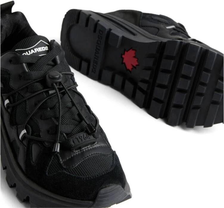 Dsquared2 Heren Zwarte Leren Sneakers Run DS2 Zwart Heren