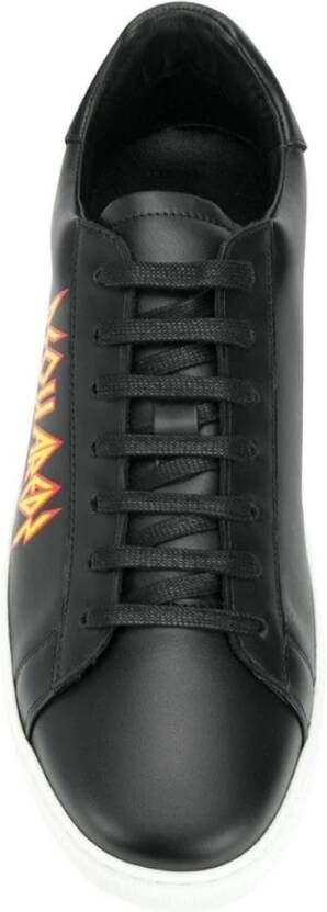 Dsquared2 Rock Logo Leren Sneakers Zwart Heren