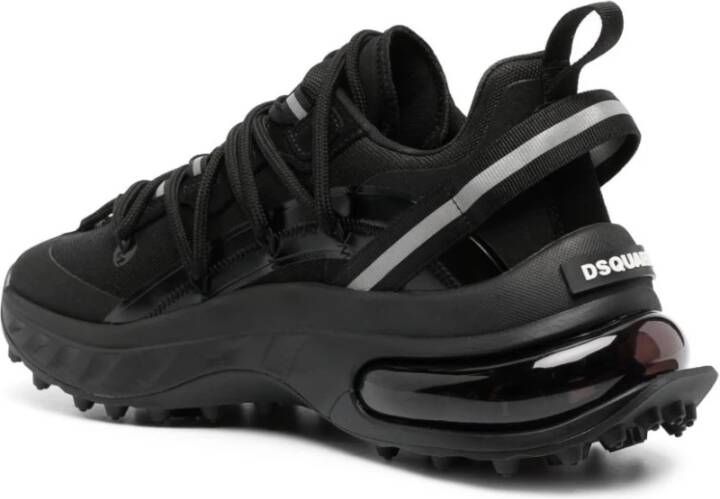 Dsquared2 Zwarte Bubble Lace-up Leren Sneakers Zwart Heren