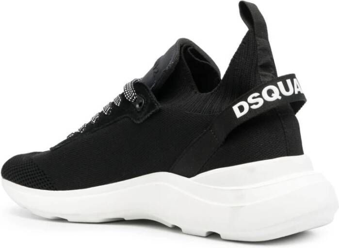 Dsquared2 Logo-Tape Low-Top Sneakers Zwart Heren