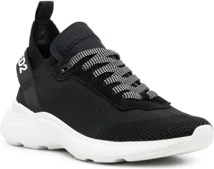 Dsquared2 Logo-Tape Low-Top Sneakers Zwart Heren