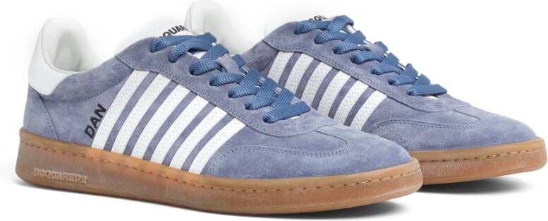 Dsquared2 Suède Sneakers met Contrastbanden Blue Heren